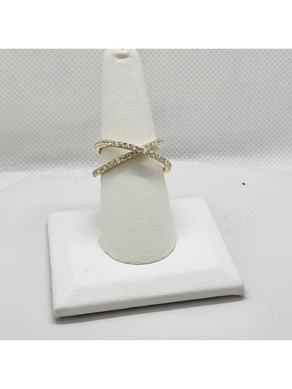 Brand New Sterling Silver 925 Crossover Cz Ring